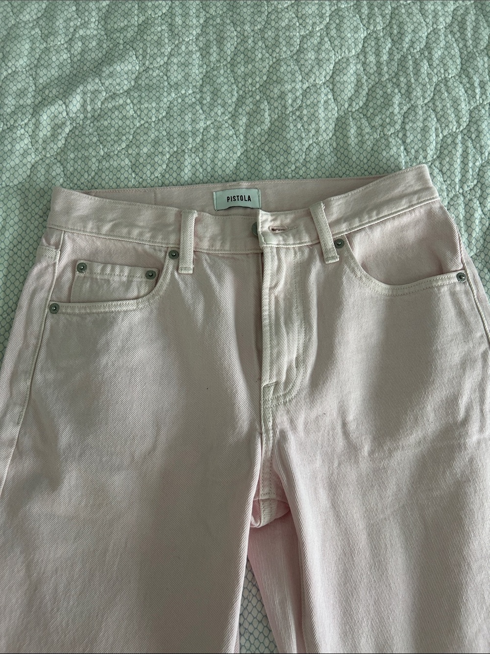 Pistola Women’s High-Rise Wide Leg Jeans in Light Pink - Picture 2 of 5